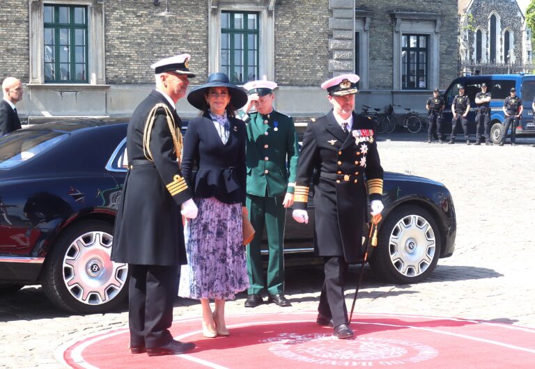 Danish King and Queen Board Royal Yacht Dannebrog