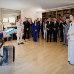 Maria Ubach font receives the Legion d’Honneur from French Ambassador Nicolas Eybalin in the presence of Head of Government, Xavier Espot – Picture by Govern d’Andorra
